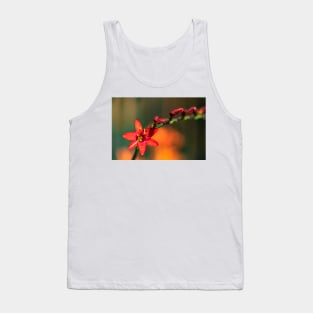 Red Crocosmia with Yellow Stripe Tank Top